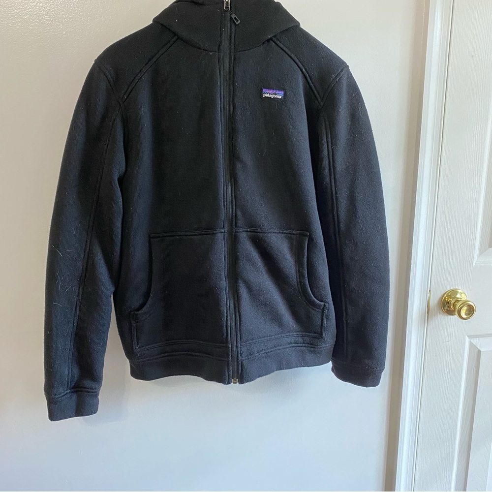 Patagonia Mens Medium Black Lined Winter Jacket Better Sweater Hooded